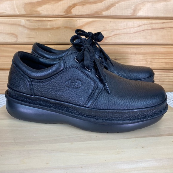 Propet Villager Diabetic Pebbled Leather Black Oxford Shoes M4070 Men's 10 X(3E) - Picture 7 of 12